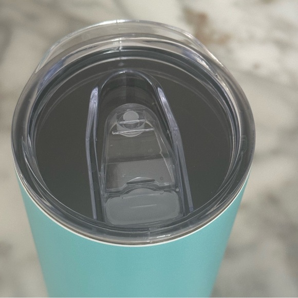 Tiffany Blue Stainless Skinny Tumbler with White Ribbon Design - 20oz - Picture 3 of 5